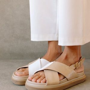 ALOHAS - Marshmallow Bicolor - White Leather Sandals